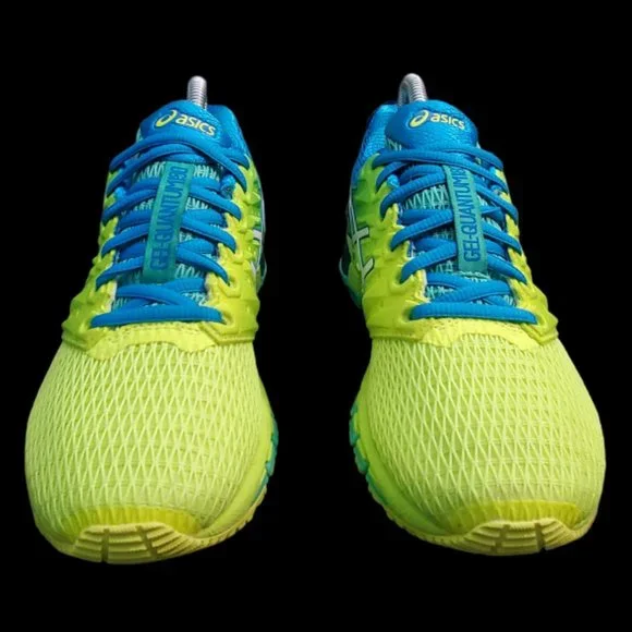 Asics GEL-Quantum 180 Performance Running Shoe, 8.5, Safety Yellow and Blue - Picture 8 of 11